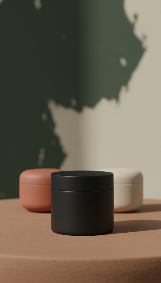 Matte Black Shaving Cream Jar